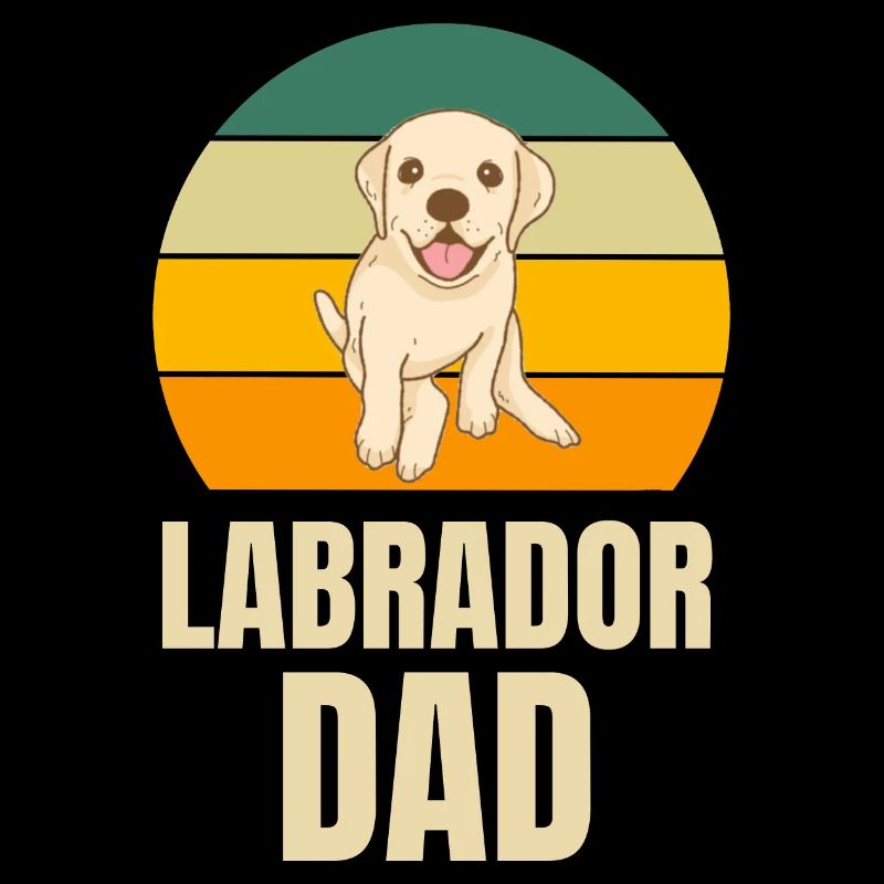 Labrador Papa Hundehalter Vatertag Retro Labrador