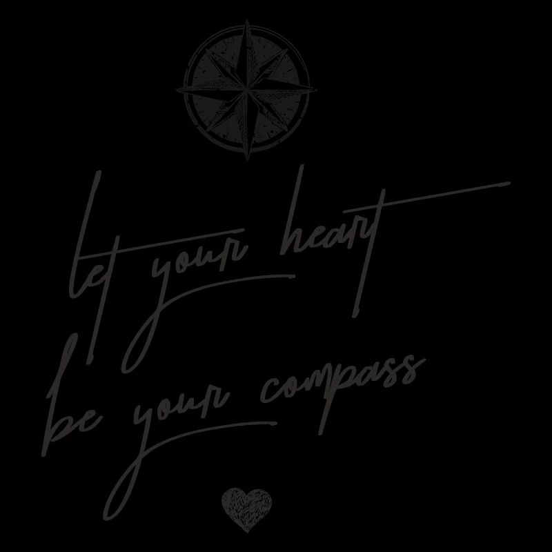 Heart compass schwarz