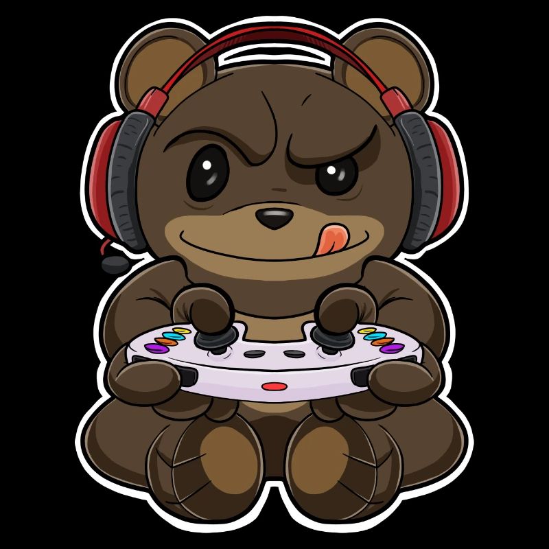 Bear With Gaming Controller I Funny Gaming I Gamer