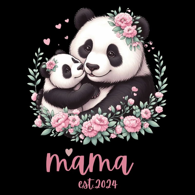 Mama est 2024 I Panda Bear Mum I First Time Mom