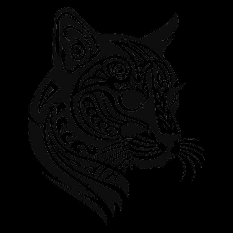 Authentic Maori Tattoo in Black Cat Style