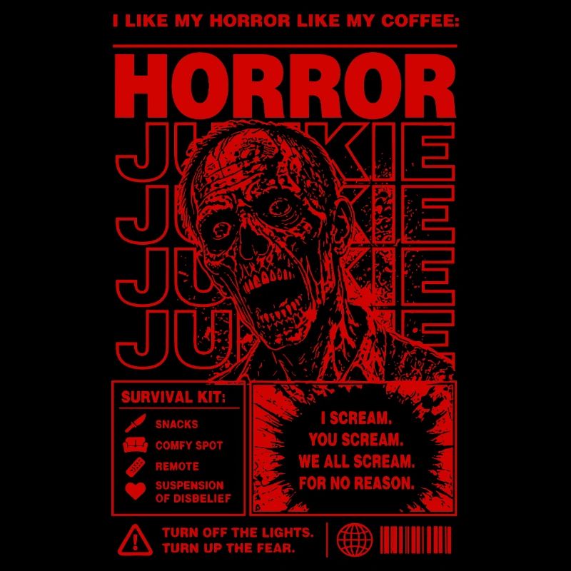 Horror Junkie Zombie Retro Design