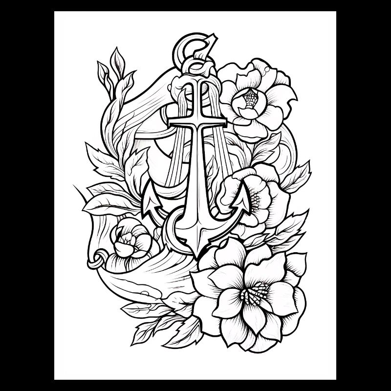 Anker Tattoo #4 Malvorlage Muster