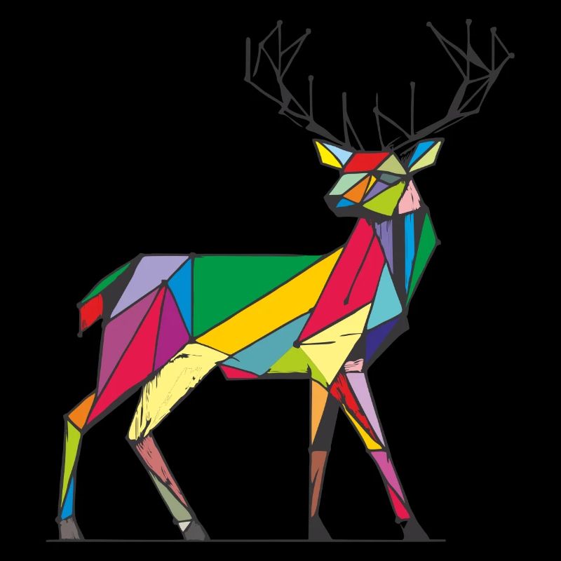 Hirsch 2D bunt