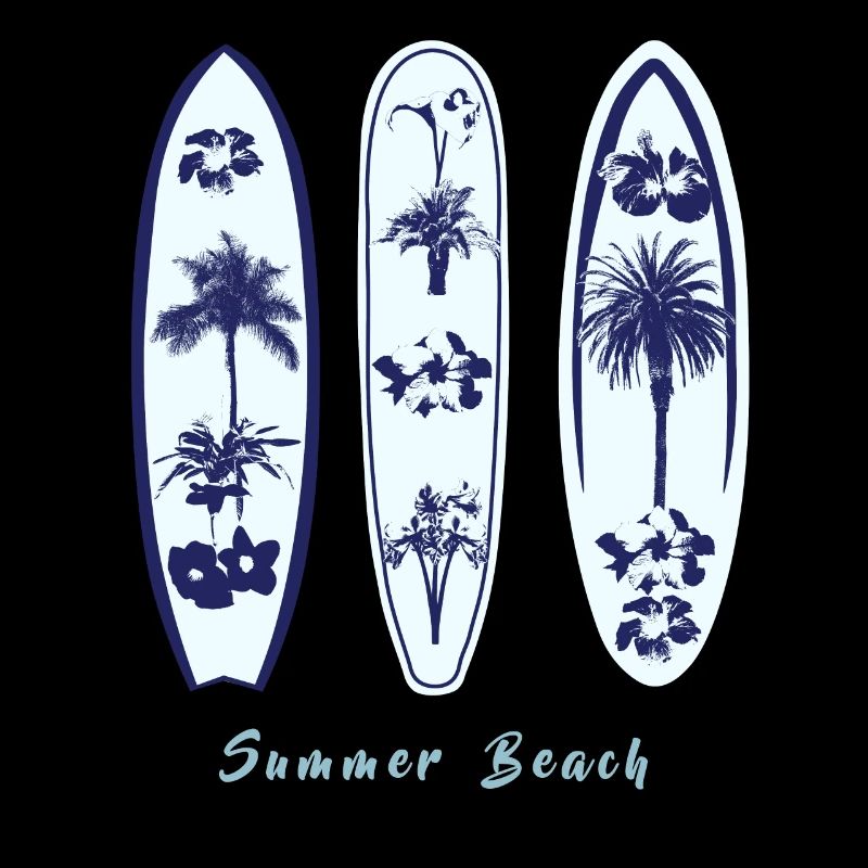 Palmiers de planche de surf, Fleur d’hibiscus, Fleur du Paradis