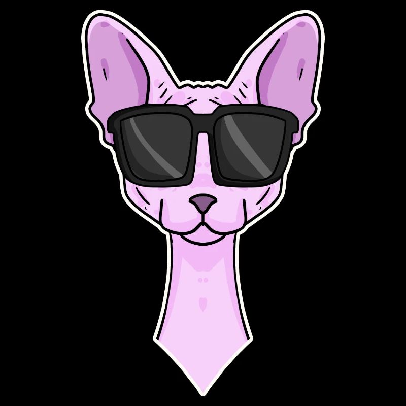 Cool cat with sunglasses - cat breed Sphynx