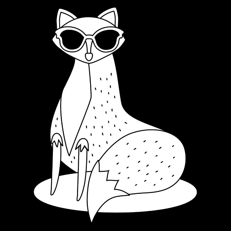 schlichter, cooler Fuchs mit Sonnenbrille