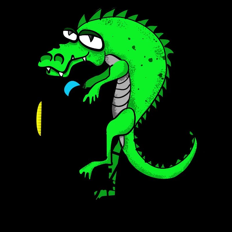 Crocodile with bicycle