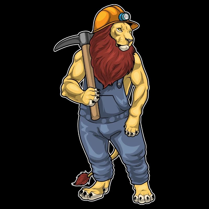 Mine de pioche de mineur de lion
