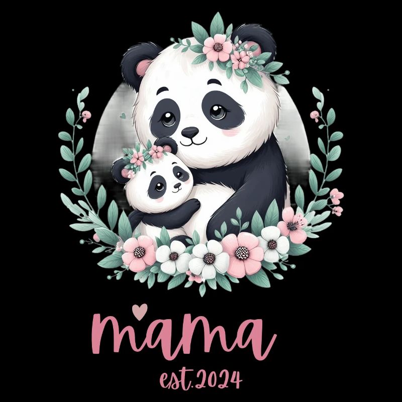 Mama est 2024 I Panda Bear Mum I First Time Mom