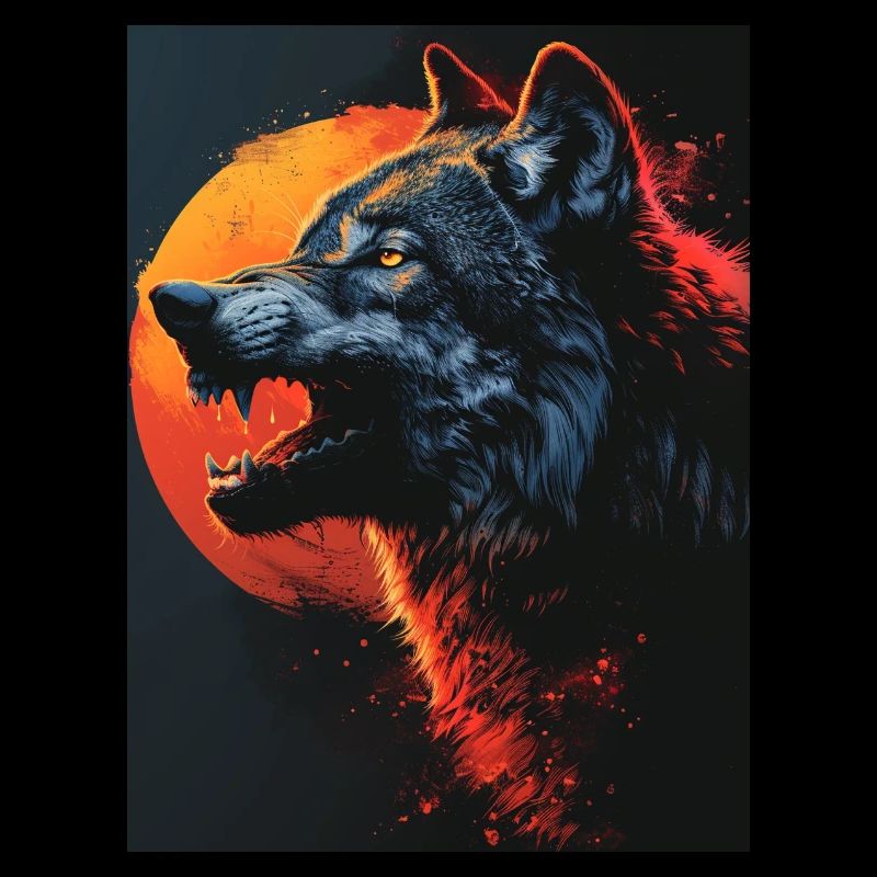 Lune de sang Hurlement Loup féroce