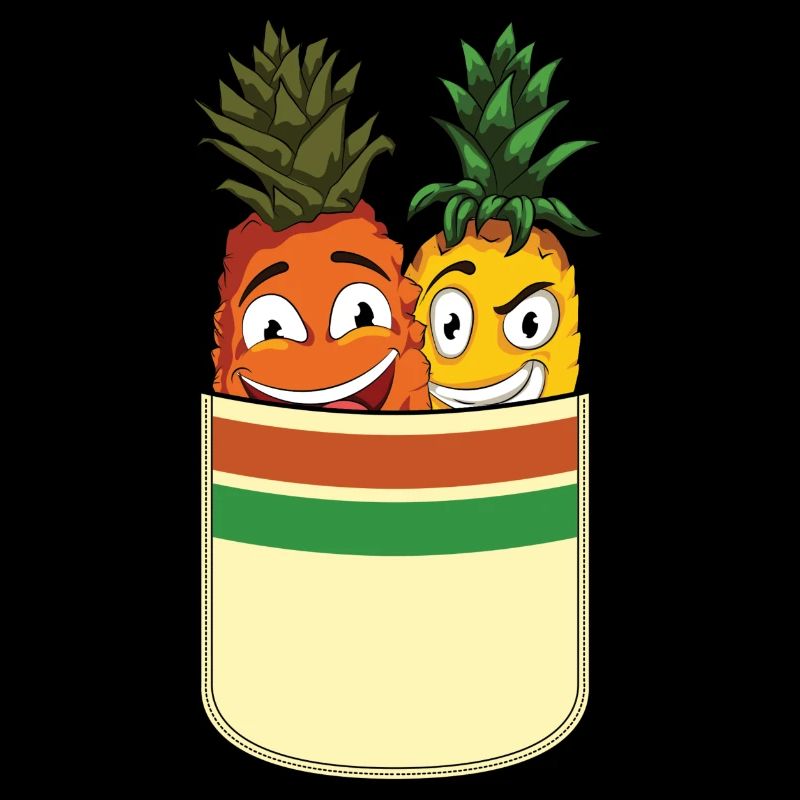 Fruit Fruit Gift Funny Breast Pocket Pineapple
