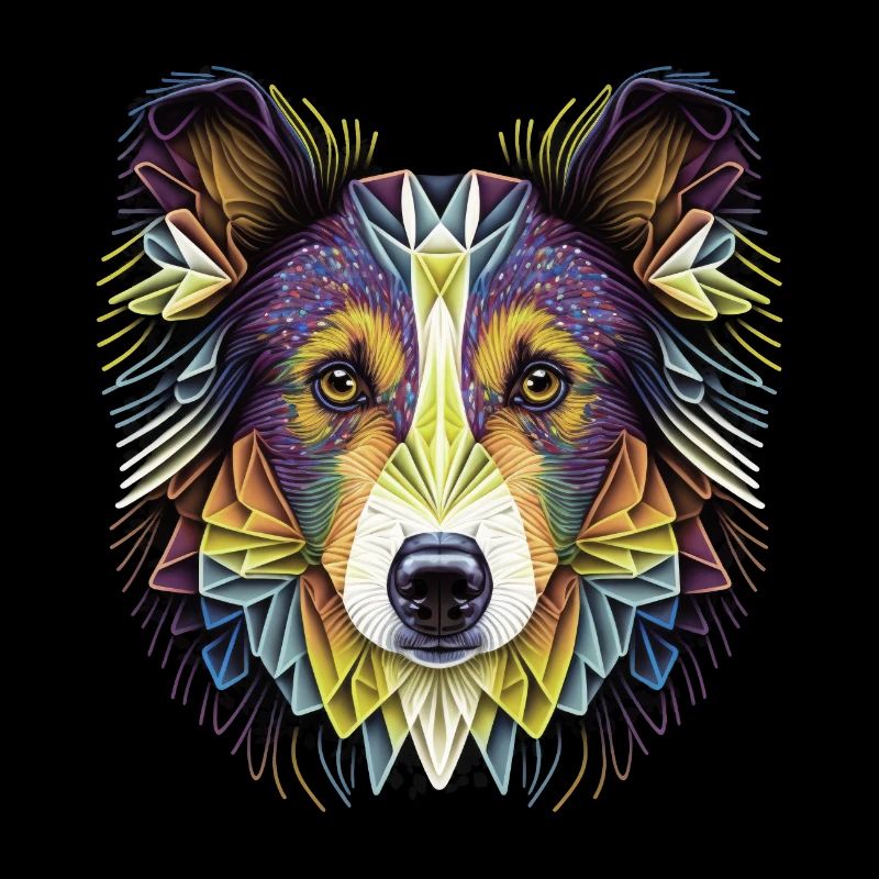 Illustration colorée de Collie Sheltie Head