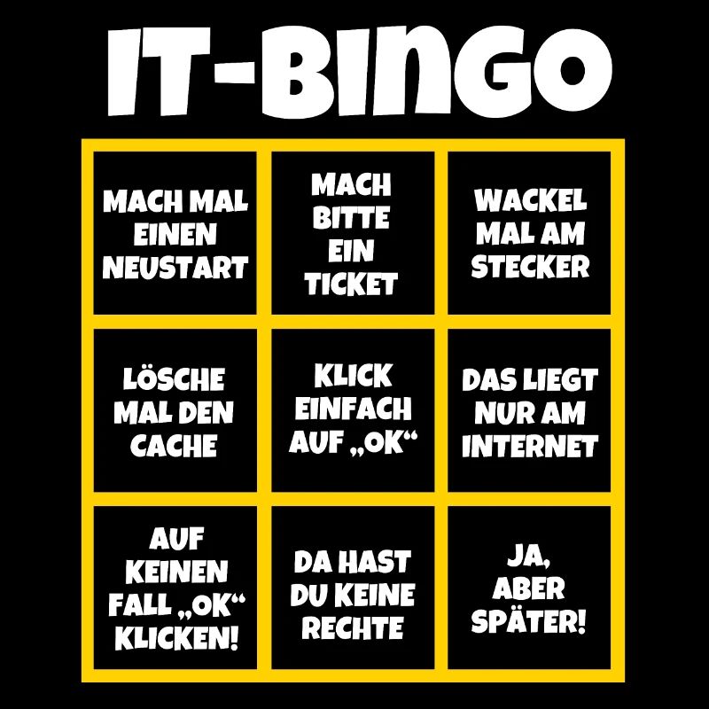 IT Bingo Spiel Büro Computer Glücksrad