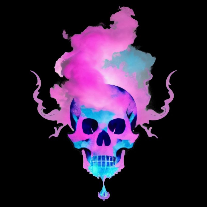 Fire Skull Smoke Pink Skeleton Flames 12