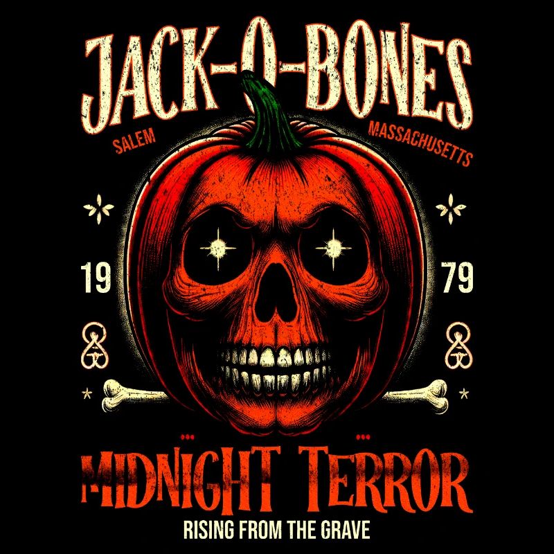 Jack-O-Bones Retro Skull Pumpkin Horror