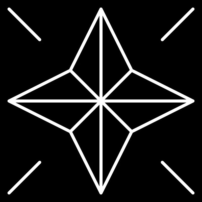 Star with four points and four rays