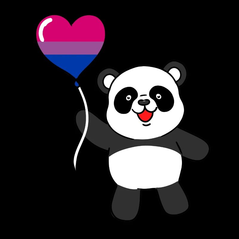 Panda Bisexual Pride Heart Balloon
