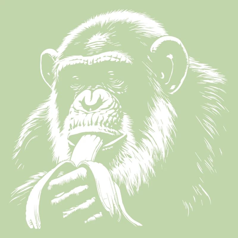 drôle de chimpanzé mangeant une banane