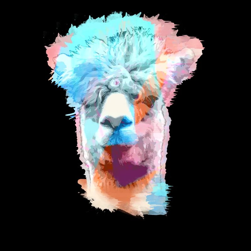 Alpaka, Llama, lama, modern, bunt, purple,graffiti