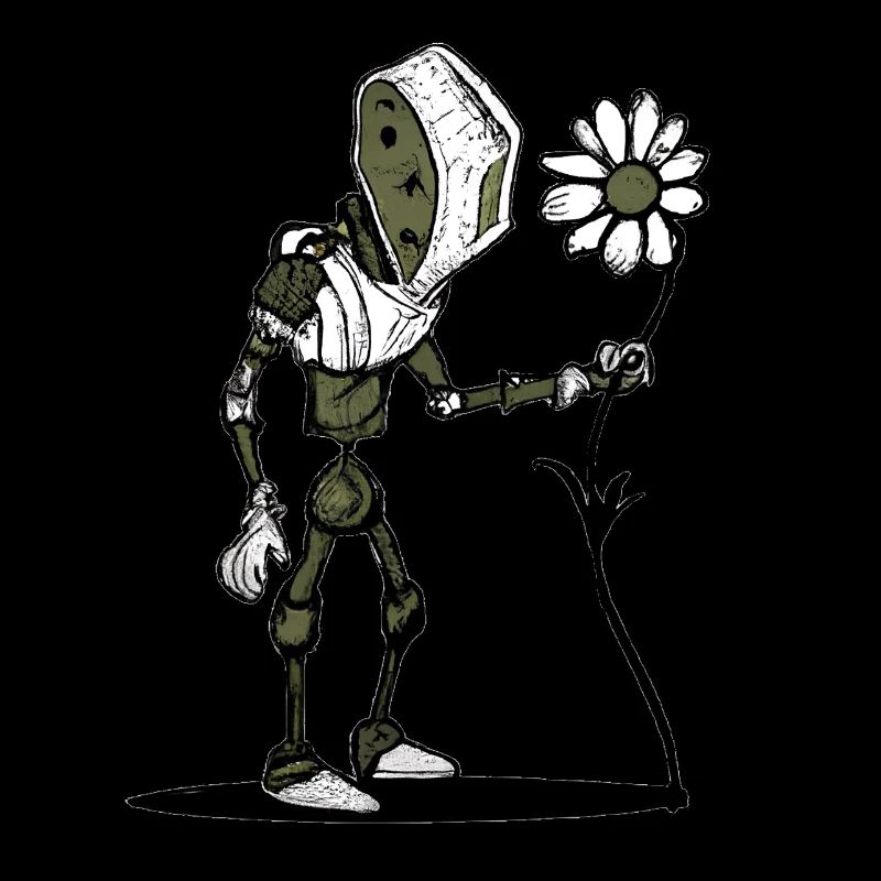 Robot with flower