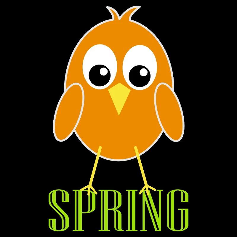 Playful spring bird with big eyes