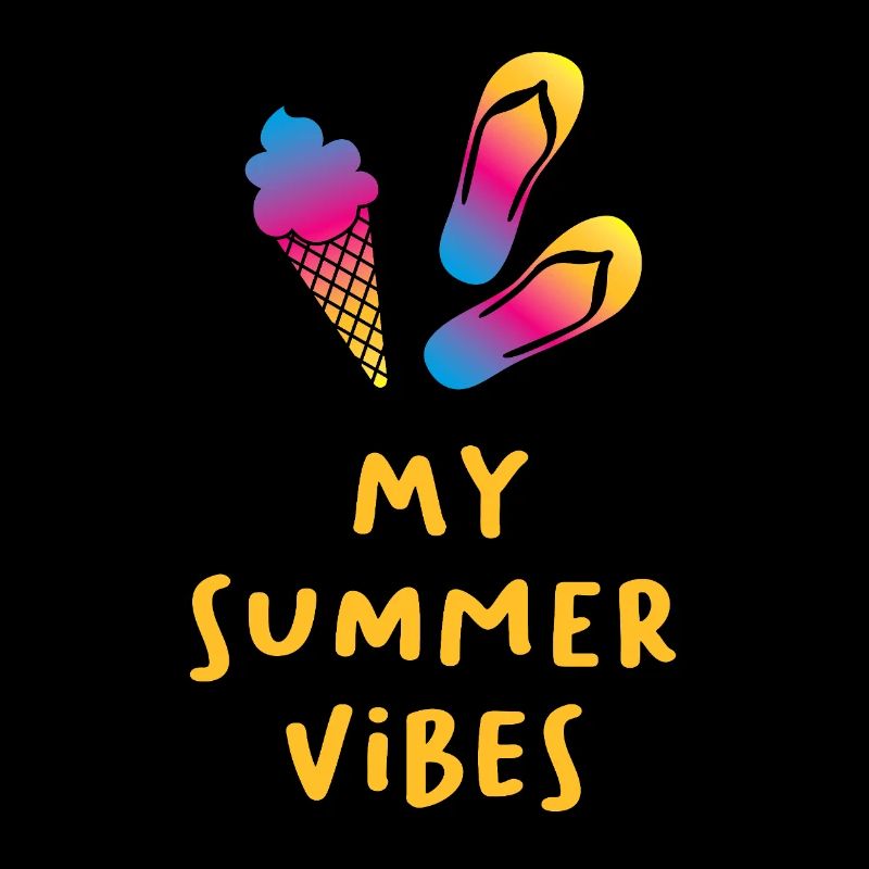 Summer Vibes Cream Flip Flops Quote Summer Vacation