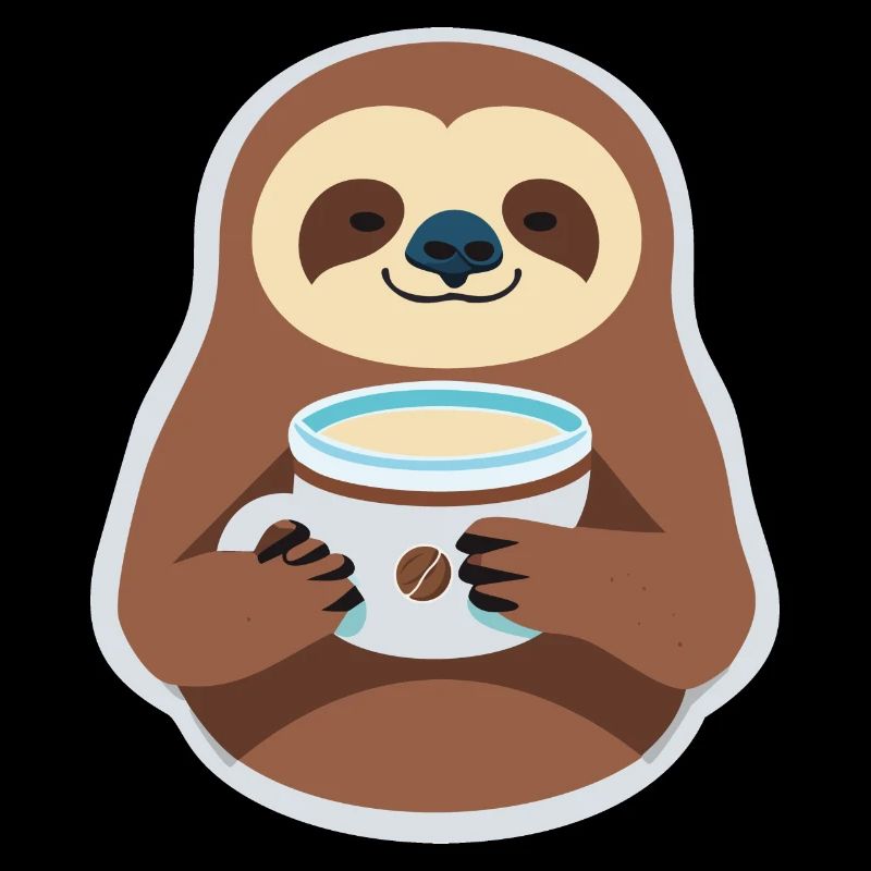 Sloth with Coffee Cup Sloth