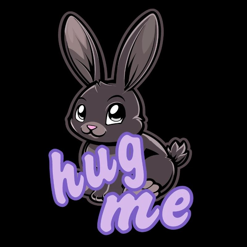 Lapin brun avec lettrage - hug me