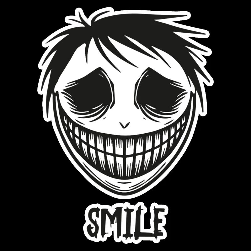 Visage souriant effrayant - Conception de sourire