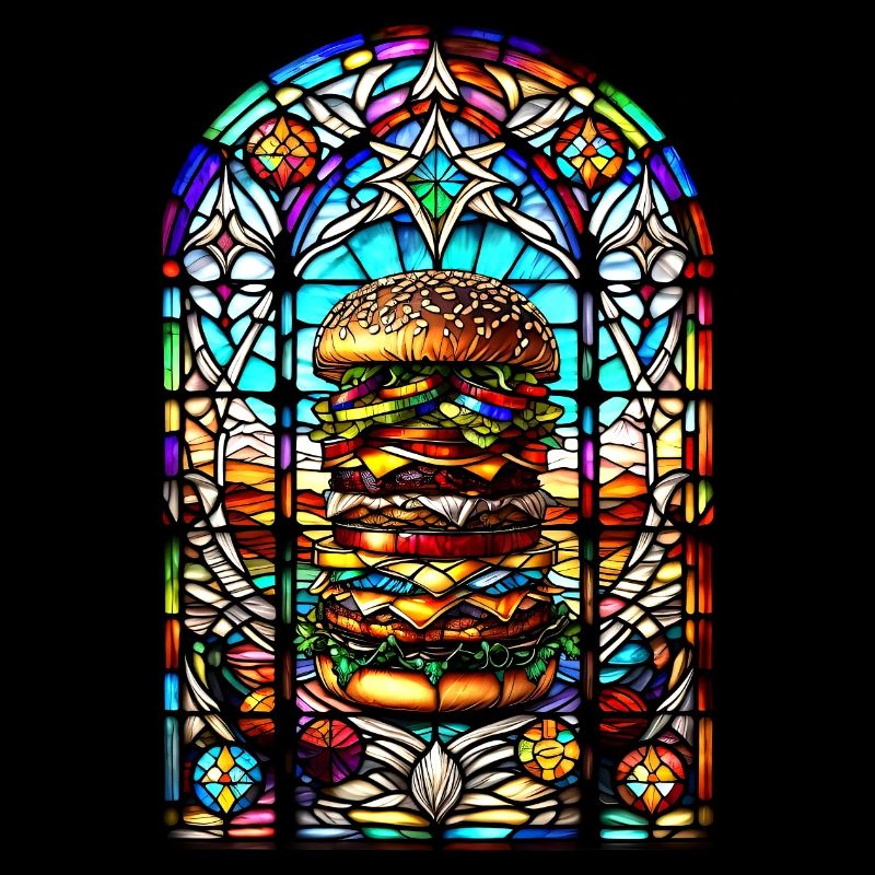Burger parfait dans le style verre coloré