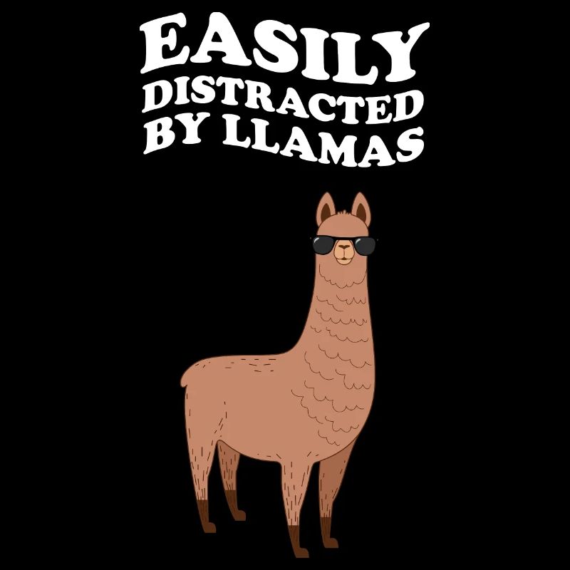 Easily Distracted By Llamas Llama Alpaca