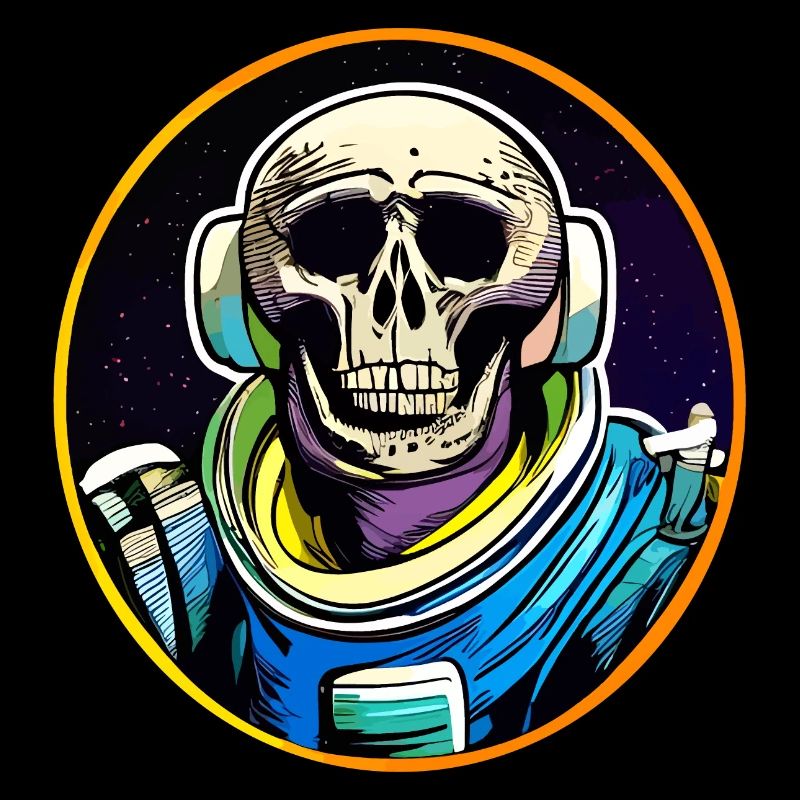 Squelette dans une combinaison spatiale