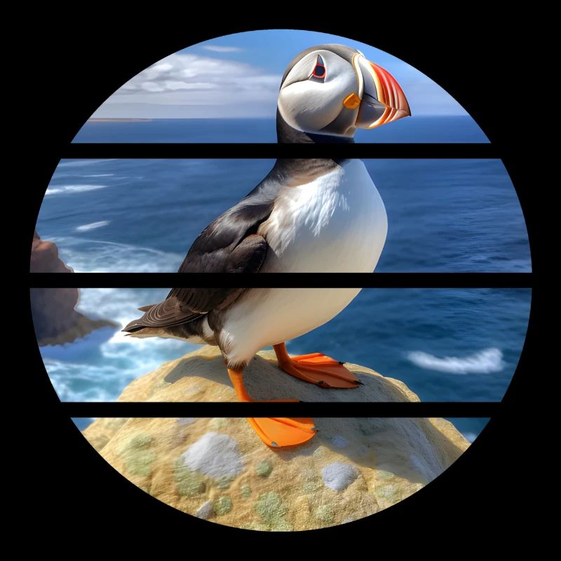 Puffin on a cliff