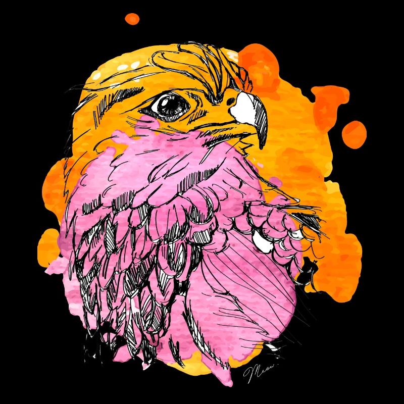 Hand drawn eagle with colors, vintage style