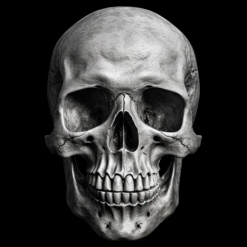 Realistischer Schädel | Edgy Bones | Gothic Grafik