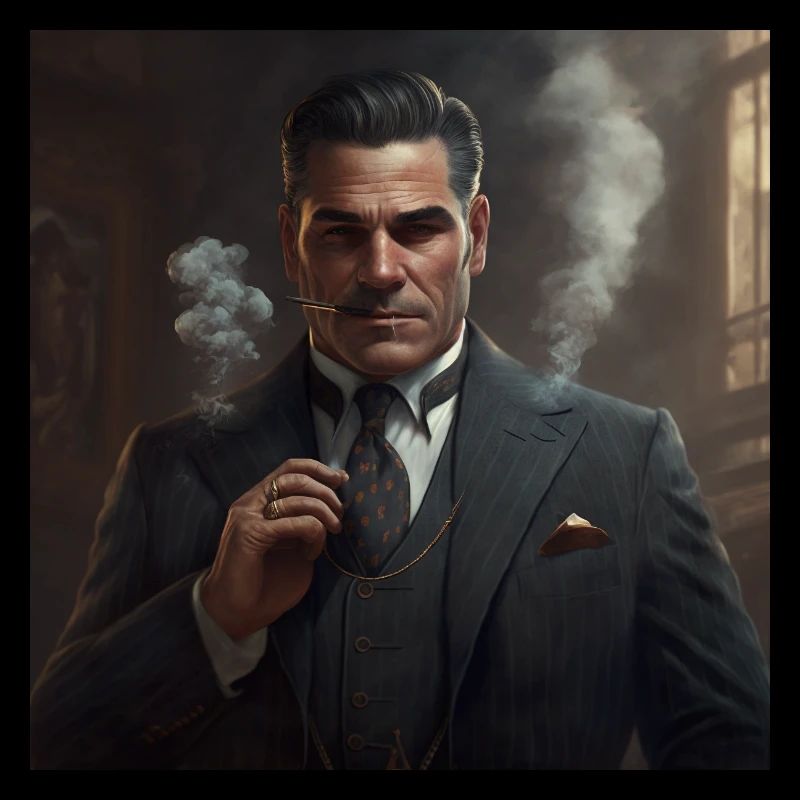 Mafia Boss mit Zigarre