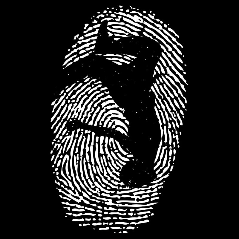 Fingerprint Circle Hand Silhouette