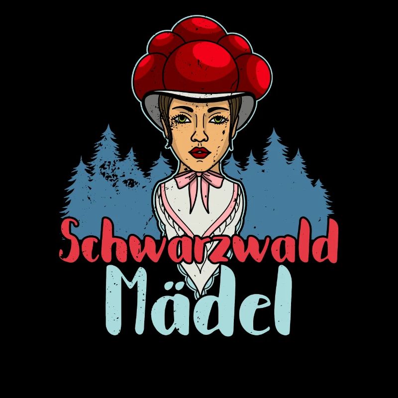 Schwarzwald Schwaben Bollenhut Mädel Spruch