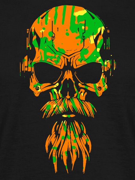 Awesome Skull With Beard
