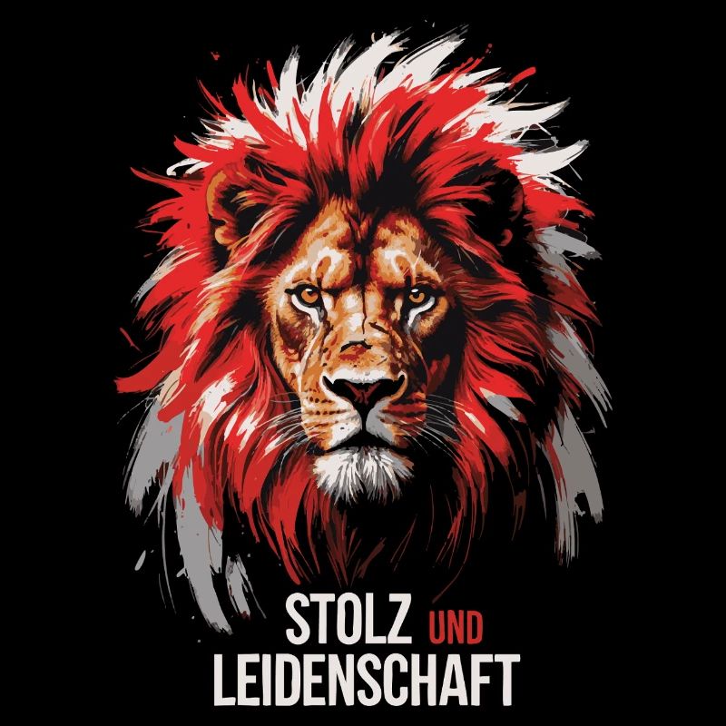 Loewe mit roter Maehne Stolz und Leidenschaft