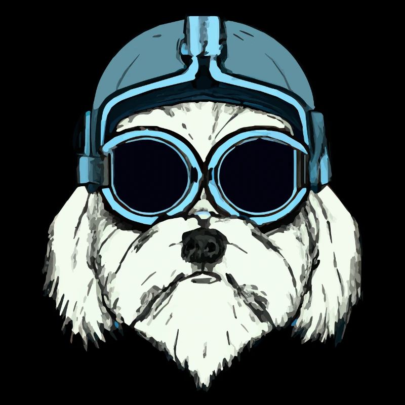 Maltese Dog Pilot Dog Gift Retro