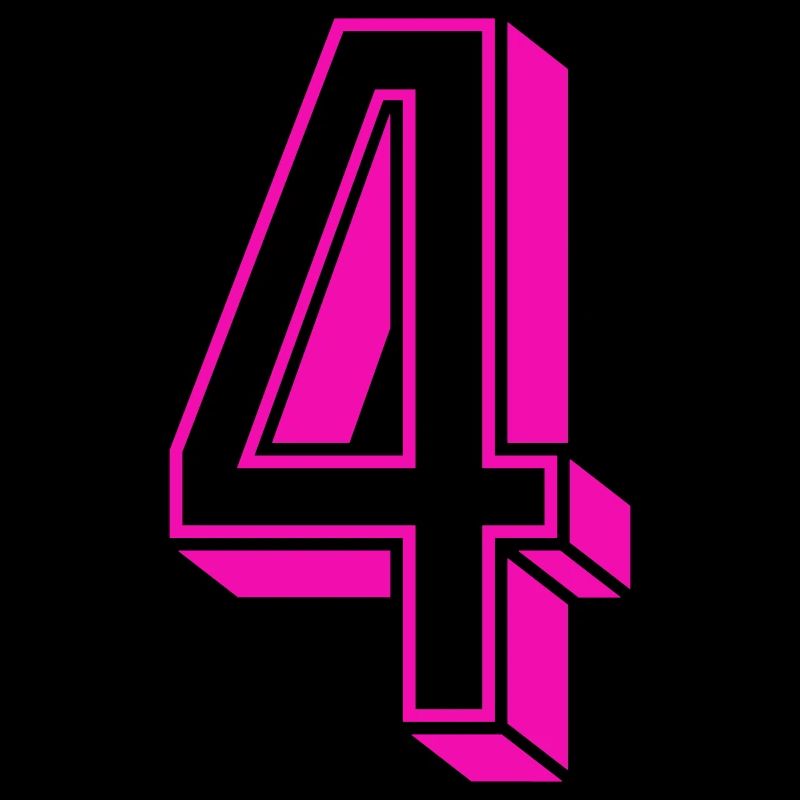 Zahl vier - Nummer 4 pink Mädchen Trikotnummer