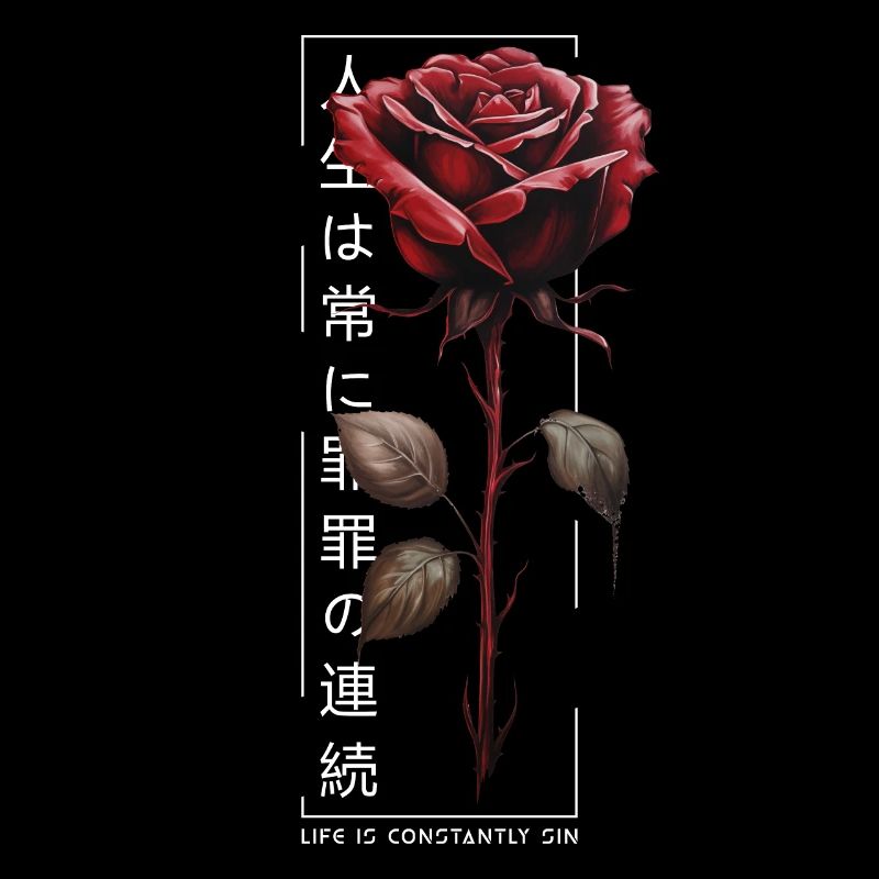 La vie est constamment Sin Rose Script japonais