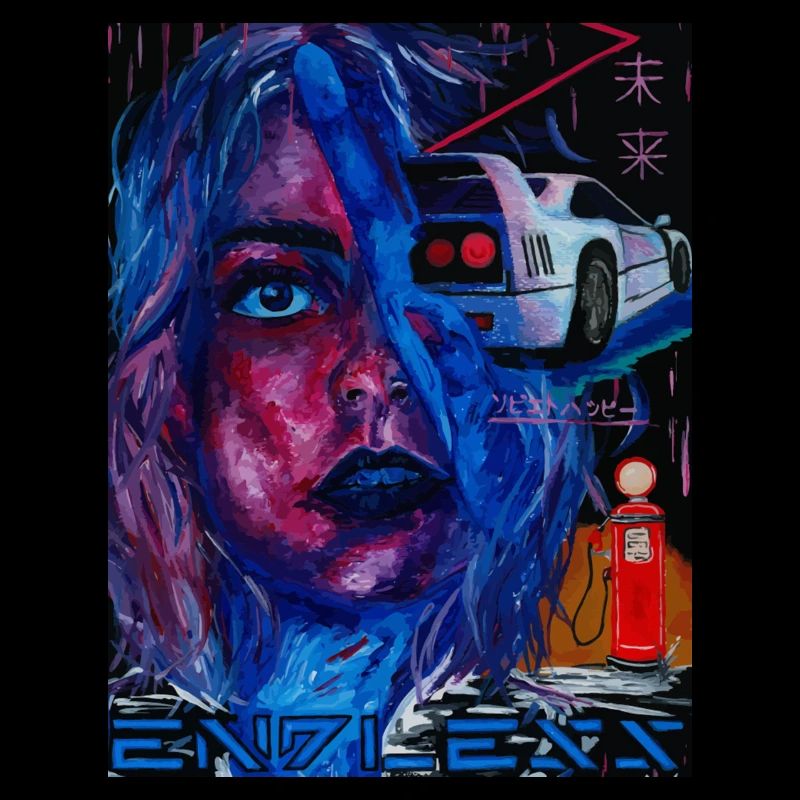 Cyber punk synthwave acrylic design