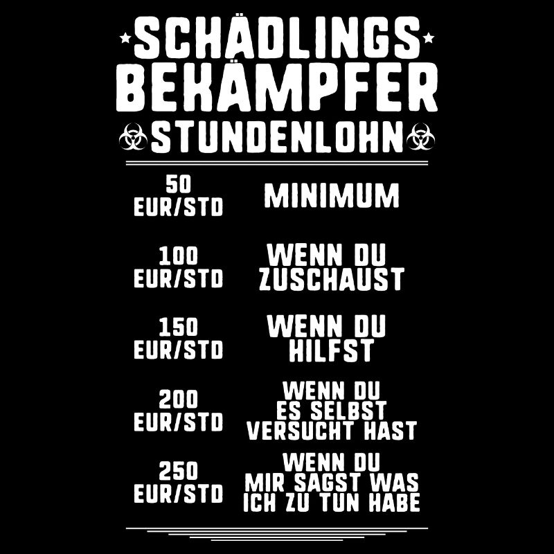 Schädlingsbekämpfer Kammerjäger Stundenlohn
