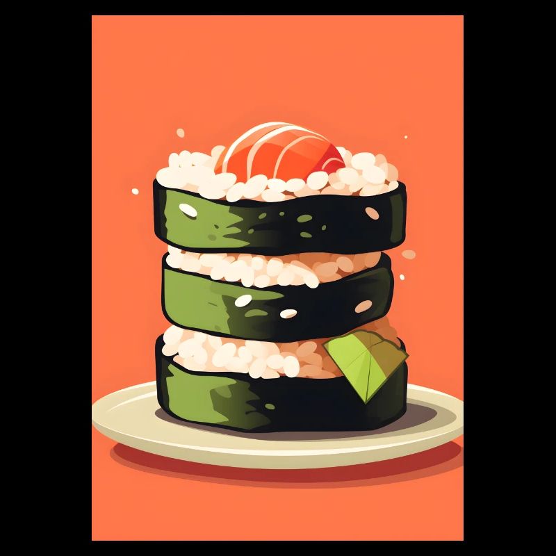 The Sushi Tower - Modern Vector Art