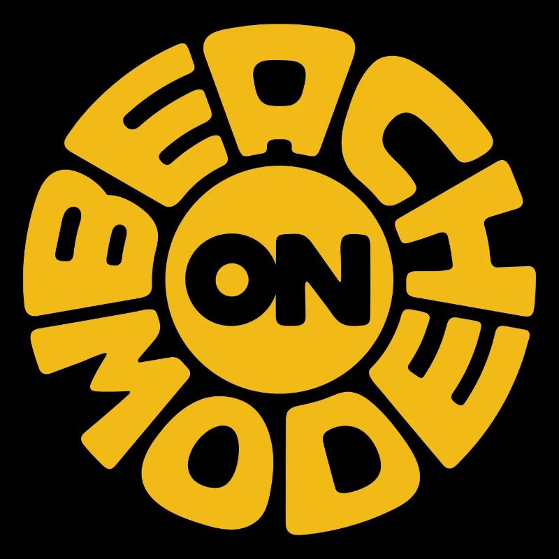 Beach Mode On Strand Schriftdesign Strandurlaub
