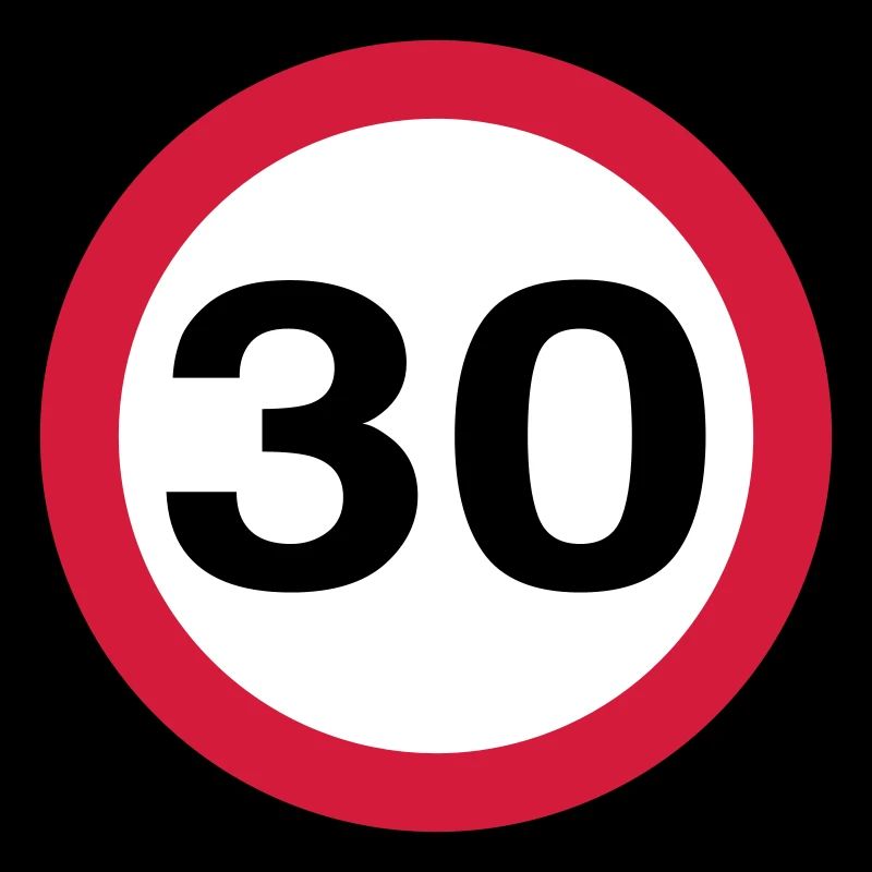 30mph Speed Limit Vector - choose design colours