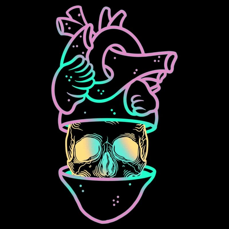 Heart Skull 3 lila